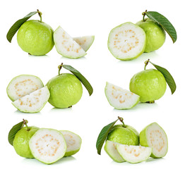 Guava fruit isolated on the white background