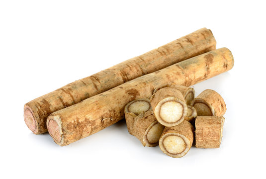 Burdock roots isolated on the white background