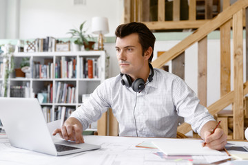 Young businessman in office