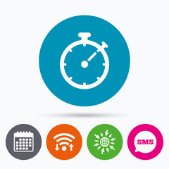 Timer sign icon. Stopwatch symbol.