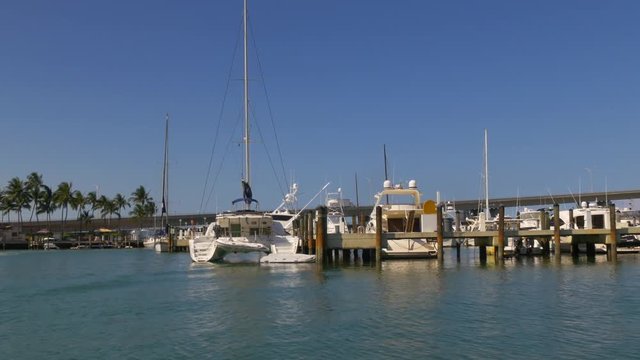 sun light miami city gulf boat ride 4k florida usa
