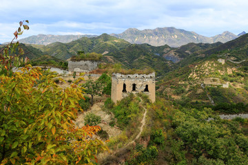 In autumn, the Great Wall of China