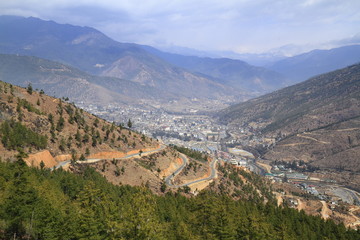 Fototapeta na wymiar The city of Thimphu, Bhutan
