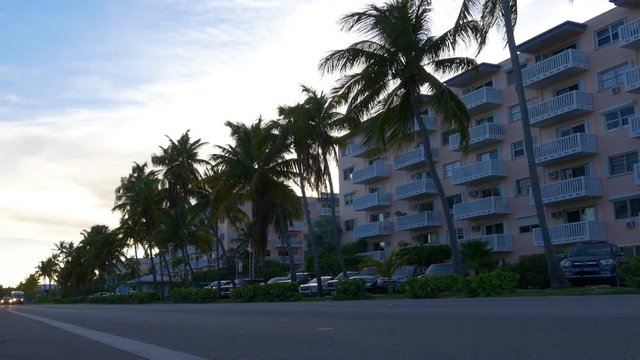 sunset key west bay traffic road 4k florida usa
