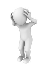 Sad 3d man. Stress concept. 