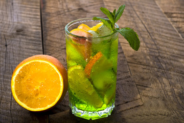 glass of cold cocktail