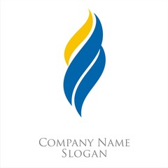 Oil and Fire Icon Logo Template