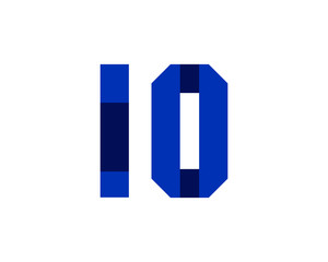 10 blue ribbon number logo