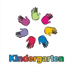Obraz premium Kindergarten Colorful Hand Logo