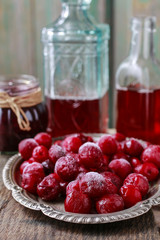Frozen cherries fruits