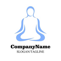 Yoga Meditation Relaxation Sport Logo Illustration Vector