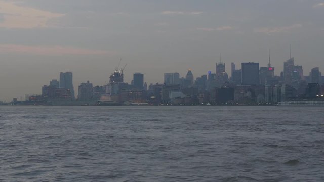 jersey city manhattan westside river panorama 4k new york usa
