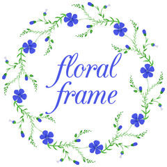 Floral frame, wreath design element