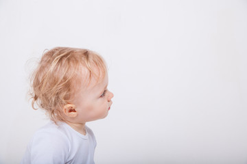 Happy baby isolated on white