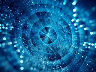 Obraz premium Blue glowing stargate with particles