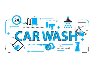 Car wash Background,Signs Vector