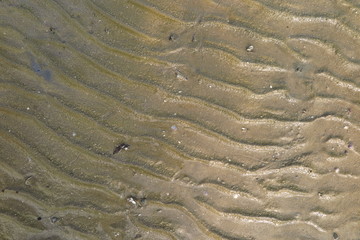 water streak on sand the beach, Phuket Thailand