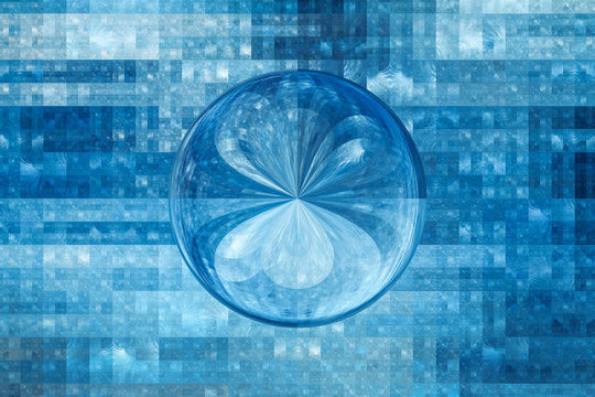 Blue glowing glossy sphere new technology