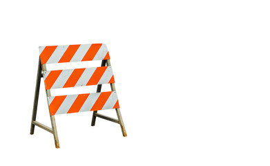 Under construction sign on white background with blank space for insert texts.