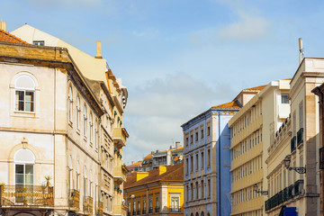 Obraz premium Beautiful street view of historic architectural in Lisbon, Portu