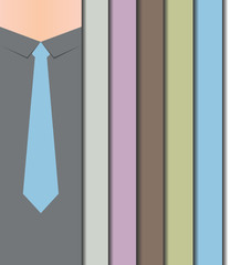 Illustration of an unusual modern design material vector background with the logo of  business person in a tie