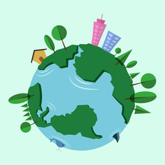 Vector illustration of green earth