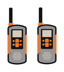 Portable radio transmitter on a white background vector illustration. 