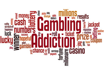 Fototapeta premium Gambling Addiction, word cloud concept