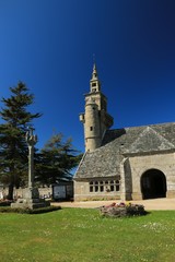 small church and its bell tower of a small village in northern Britain (Trebeurden) France