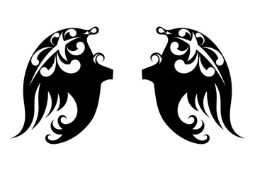 Black Graphic design Tribal tattoo wings