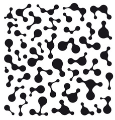 Abstract set pattern of molecules on white background. 
