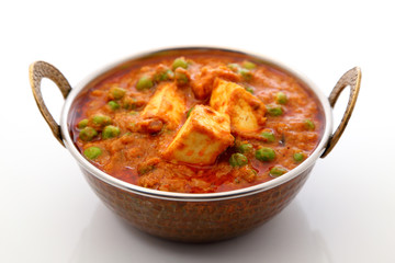 Mutter Paneer , Indian Dish Cottage cheese and Peas immersed in