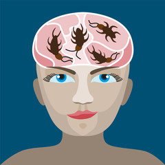 cockroaches in his head