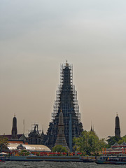 Wat Arun Renovation
The famous temple of dawn, Wat Arun, is hidden behind scaffold during renovation.
