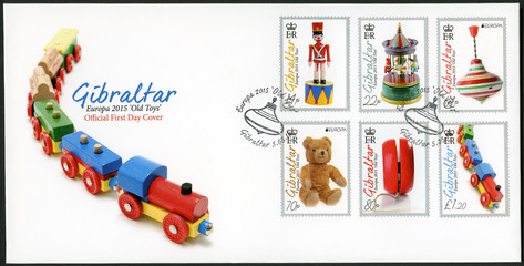 GIBRALTAR - 2015: shows toys, series Europa Old Toys