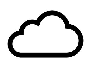 Deurstickers Cloud drive storage or cumulus cloud line art icon © martialred