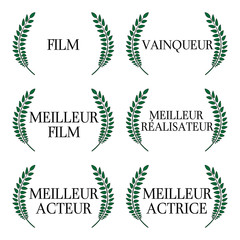 Obraz premium Film Winners Laurels in French 1