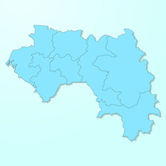 Fototapeta na wymiar Guinea blue map on degraded background vector