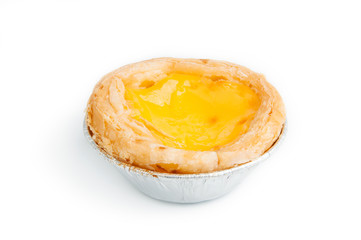 Egg Tart on white isolated