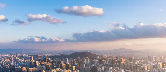 Foto op Plexiglas Korea,Sunset of Seoul City Skyline © CJ Nattanai