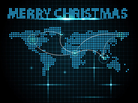 Global network connection concept. Merry Christmas concept. Vector Illustration. EPS 10.