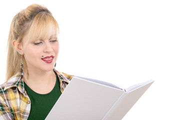 Obraz premium pretty woman reading a book,