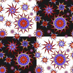 Seamless pattern of colorful kaleidoscope. Vector illustration.