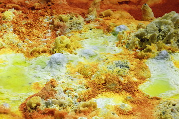 Dallol mountain rising 50-60 ms.over the salt flats. Danakil-Ethiopia. 0319