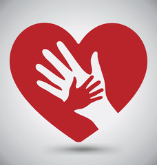 Helping Hands On Red Heart