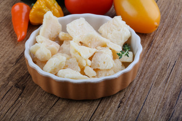 Parmesan cheese pieces