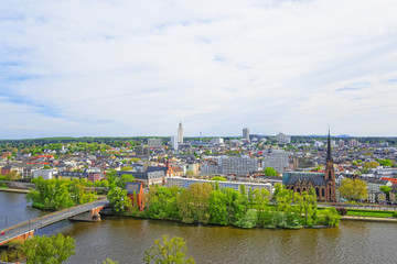 Obraz premium Panoramic view on Frankfurt am Main