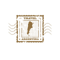 Rubber Stamp with Map of Argentina,vector illustration