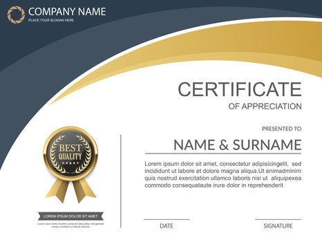 Vector certificate template.