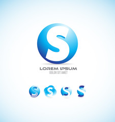 Alphabet letter s sphere logo icon set
